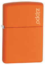 ZIPPO ORANGE MÂT AVEC LOGO ZIPPO