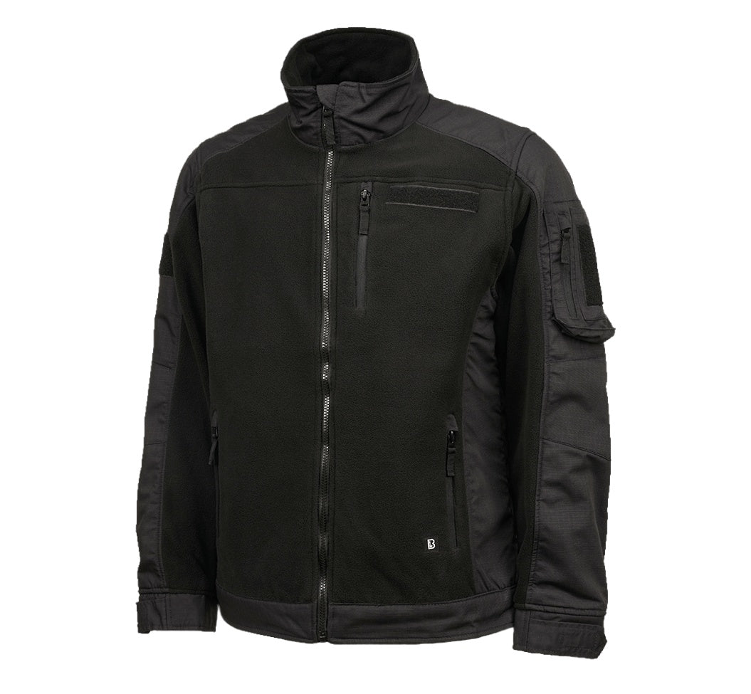 VESTE EN POLAR ET TISSU RIPSTOP BRANDIT - NOIR / SMALL - VÊTEMENTS - MANTEAUX ET VESTES