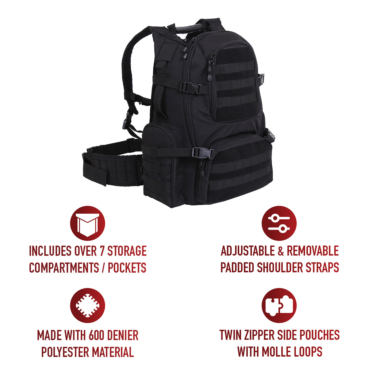 SAC À DOS TACTIQUE MULTI-COMPARTIMENTS ET MOLLE