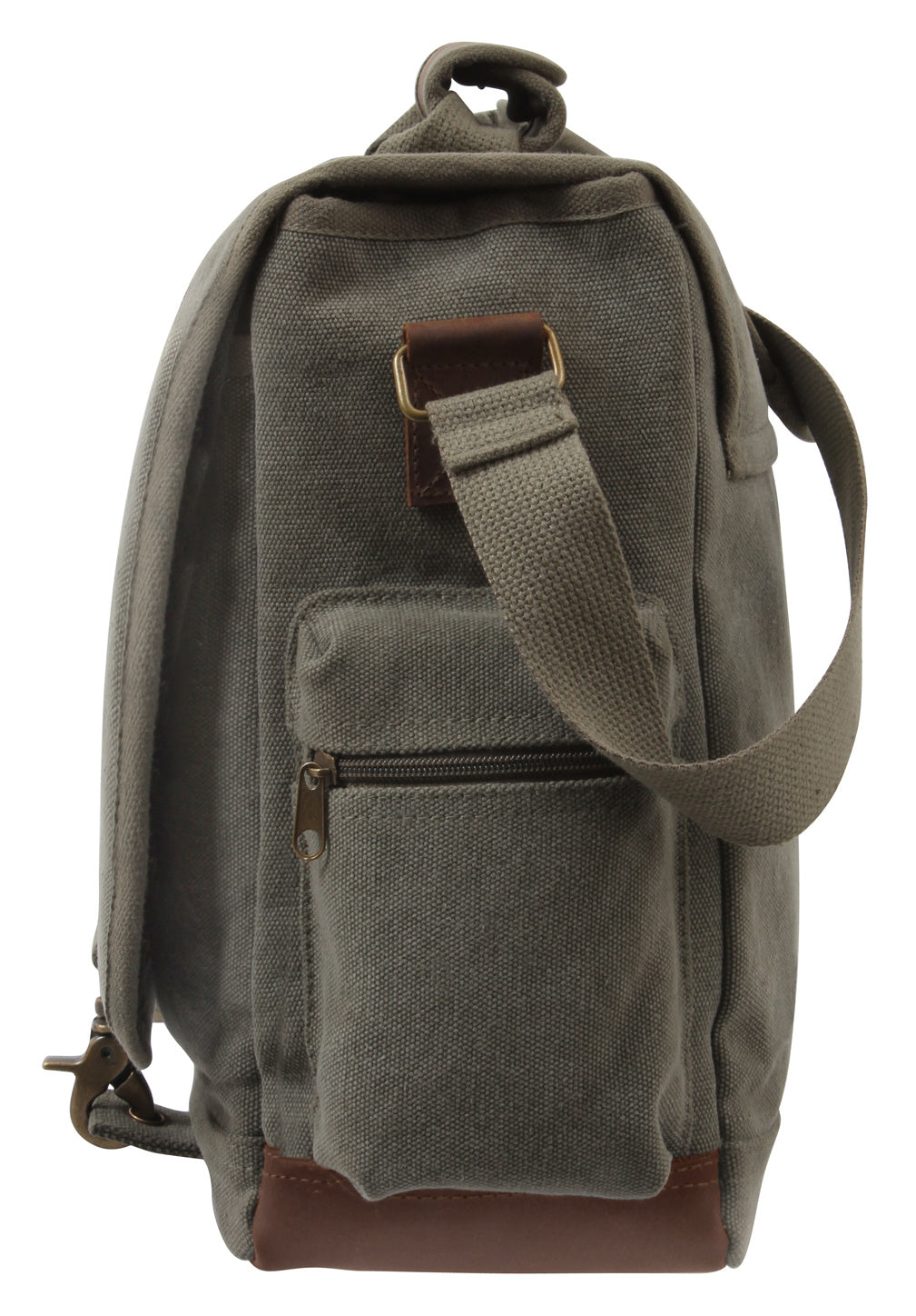 CANVAS LAPTOP BAG WITH LEATHER INSERT