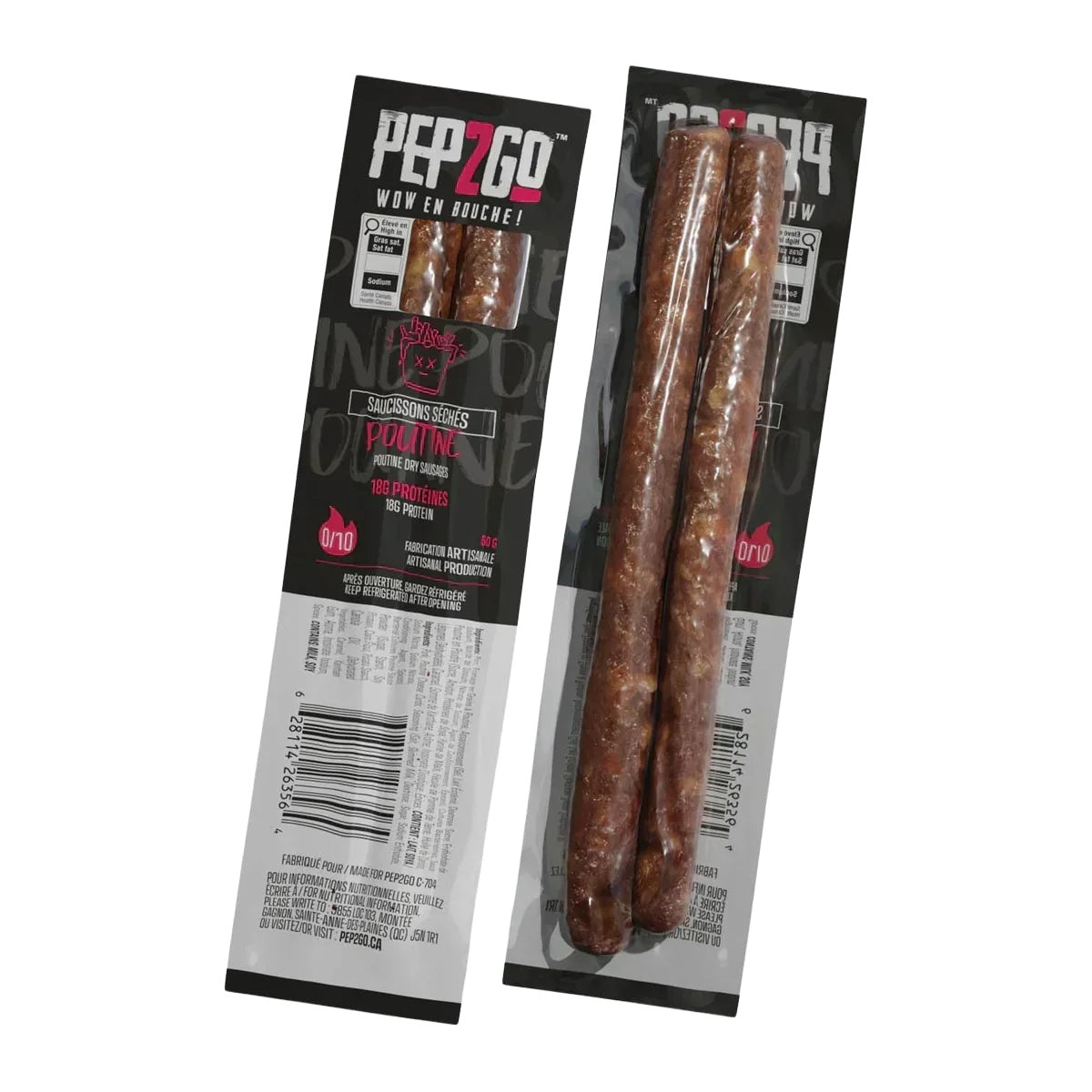 SAUCISSON SEC PEP2GO POUTINE - PLEIN AIR CAMPING ET SURVIE - NOURRITURE