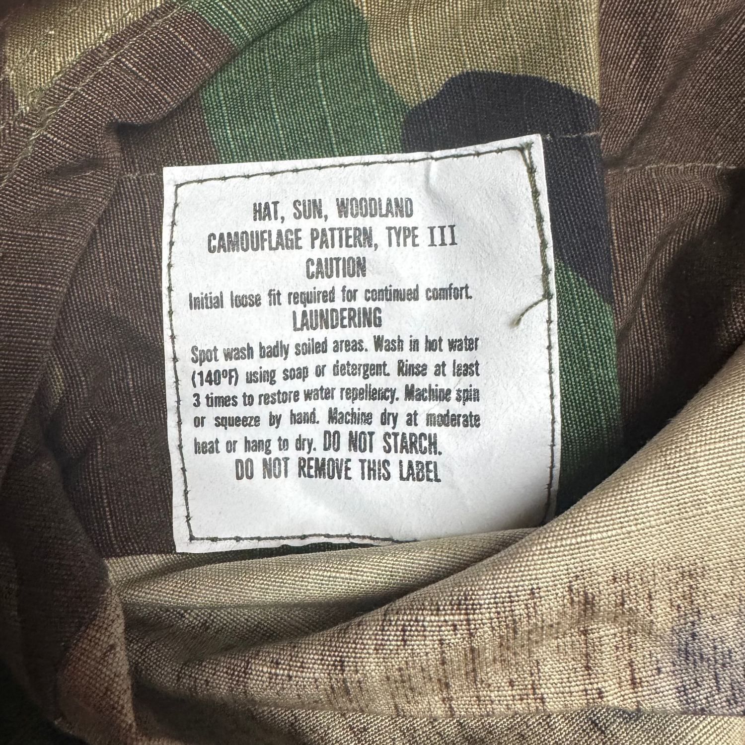BOONIE HAT CAMO VERT AUTHENTIQUE USGI