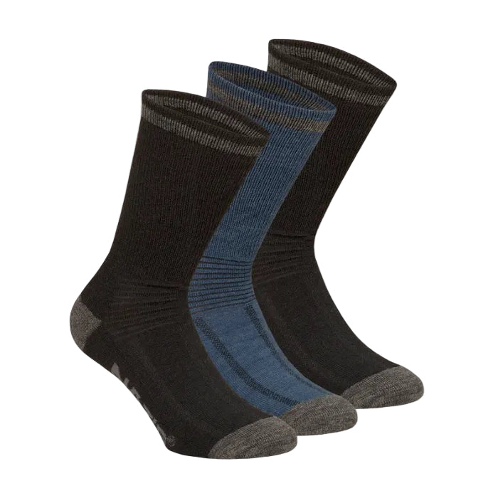 BAS D’HIVER EN LAINE DE MÉRINO PAQUET DE 3 NT005 - NOIR-MARINE-NOIR / 9-12 - VÊTEMENTS - BAS