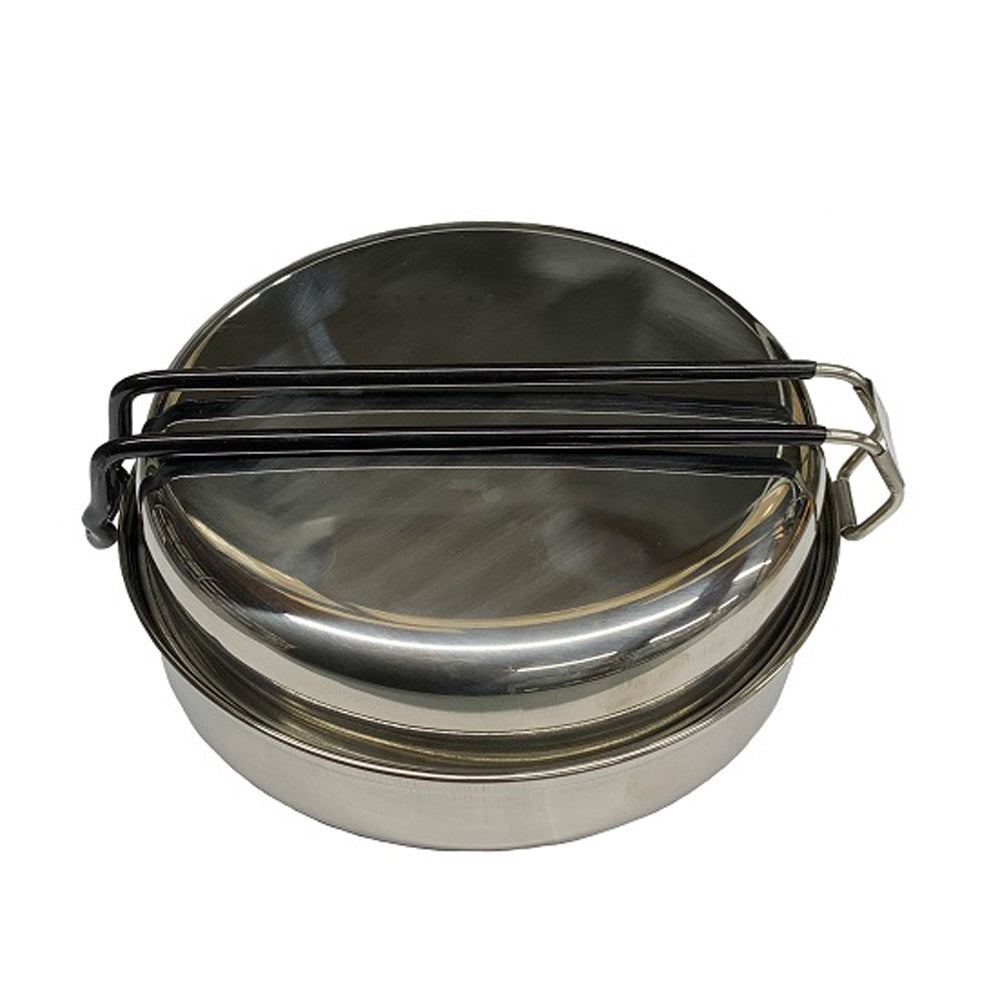 BATTERIE DE CUISINE EN STAINLESS ROTHCO - PLEIN AIR CAMPING ET SURVIE - MATÉRIEL DE CUISINE