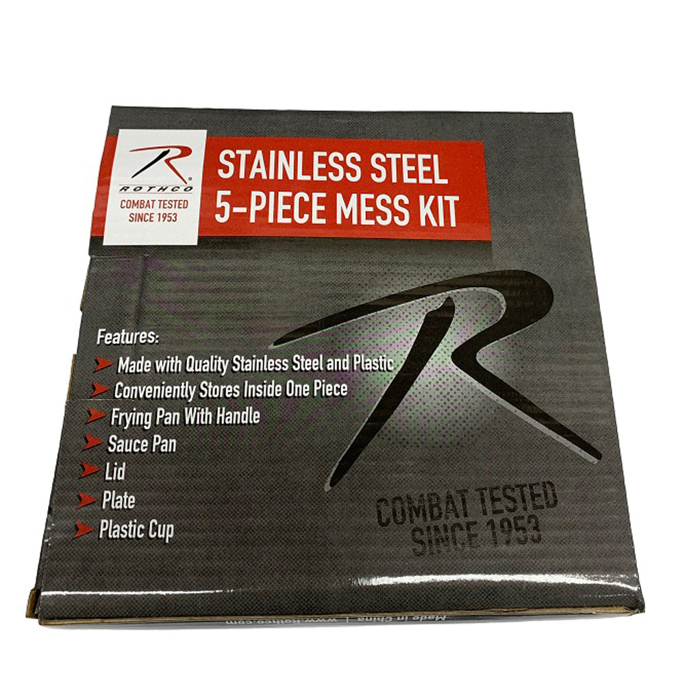 BATTERIE DE CUISINE EN STAINLESS ROTHCO - PLEIN AIR CAMPING ET SURVIE - MATÉRIEL DE CUISINE