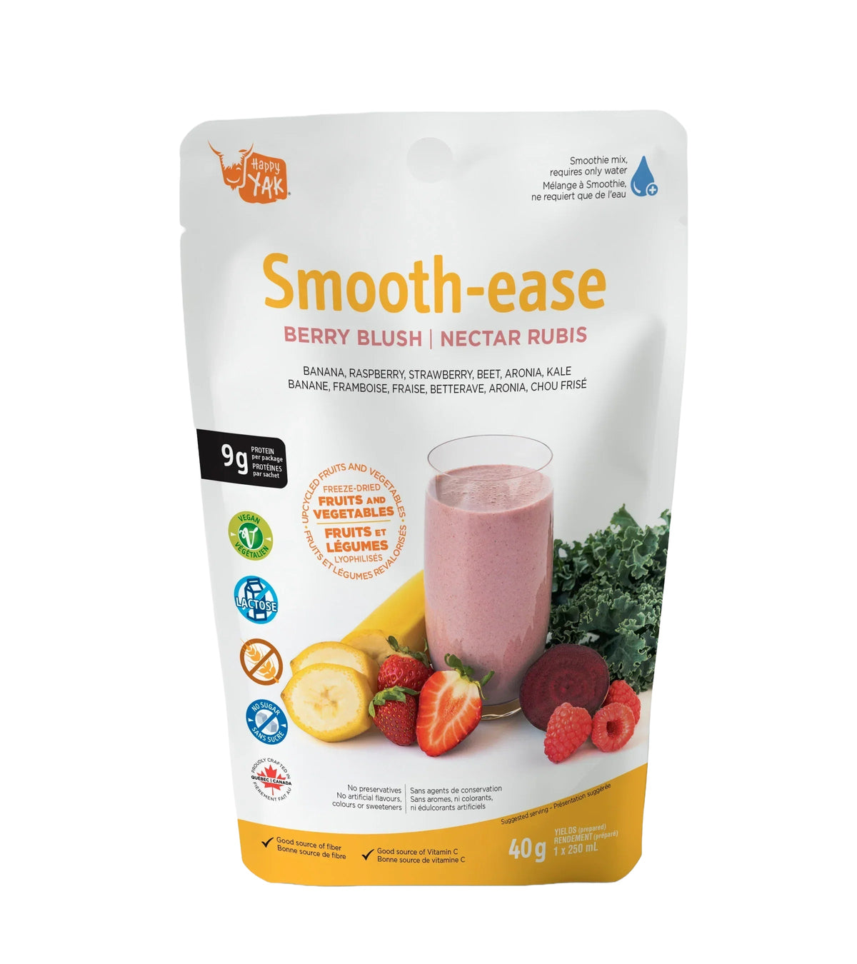 SMOOTIE SMOOTH-EASE NECTAR RUBIS HAPPY YAK - PLEIN AIR CAMPING ET SURVIE - NOURRITURE