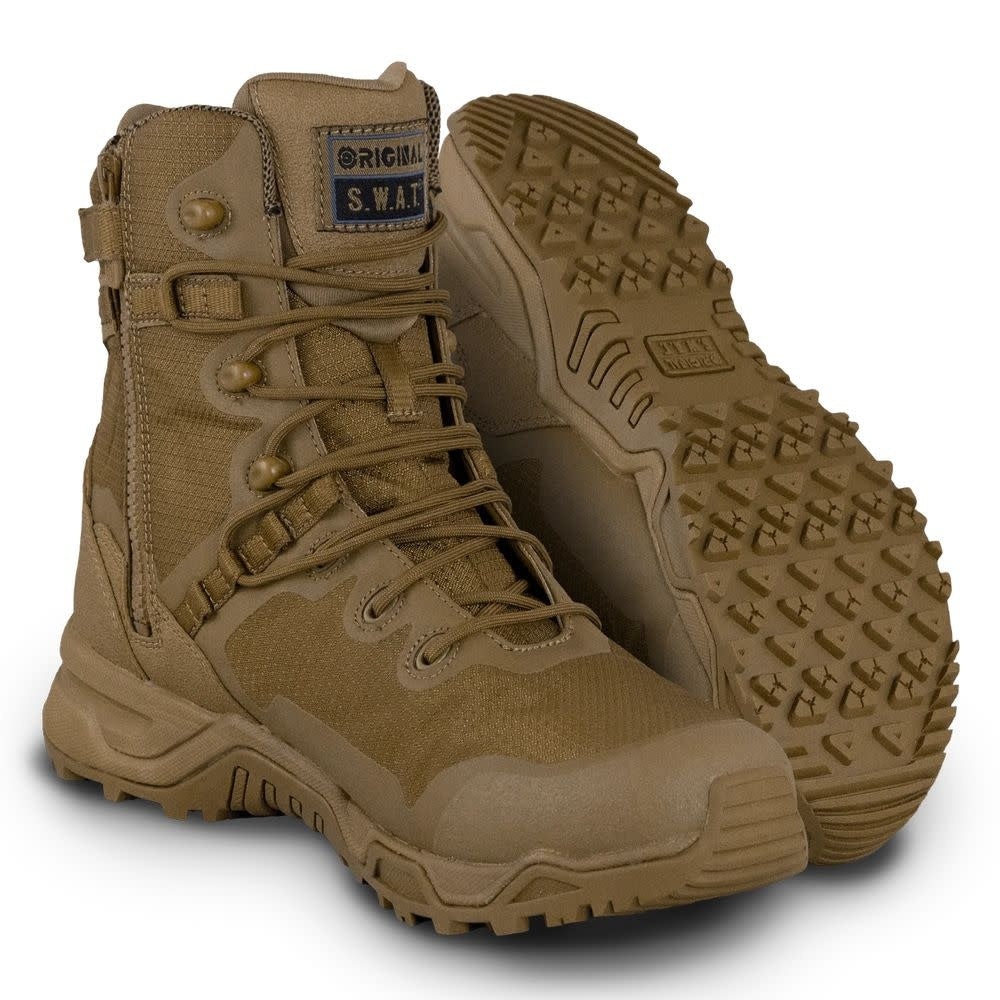BOTTES ORIGINAL SWAT ALPHA FURY 8” COYOTE AVEC FERMETURE ÉCLAIR