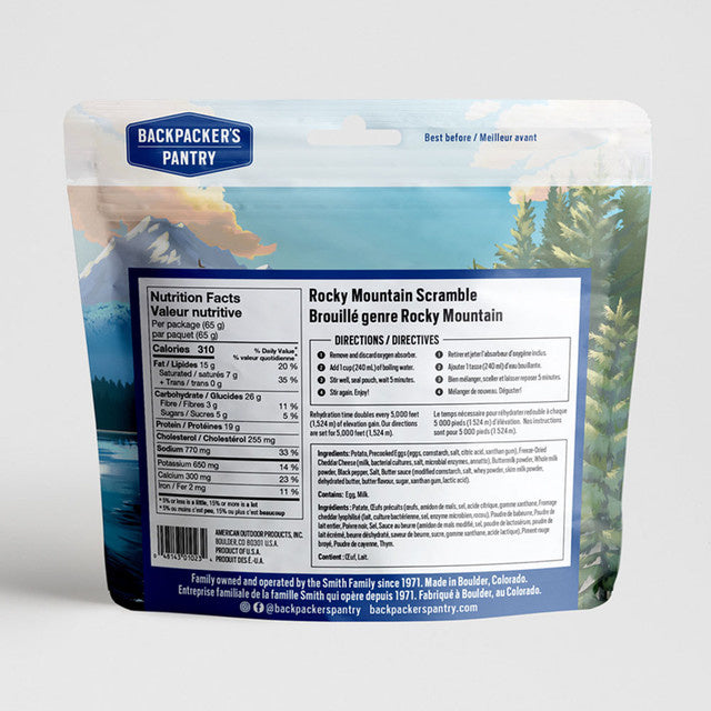 OEUFS BROUILLÉS GENRE ROCKY MOUNTAINS - 1 PORTION - BACKPACKERS PANTRY