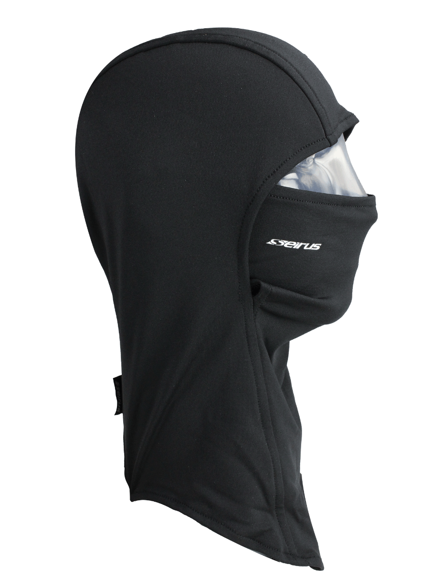 Cagoule Seirus Dynamax Hinged Headliner, vue de profil montrant la couverture du cou