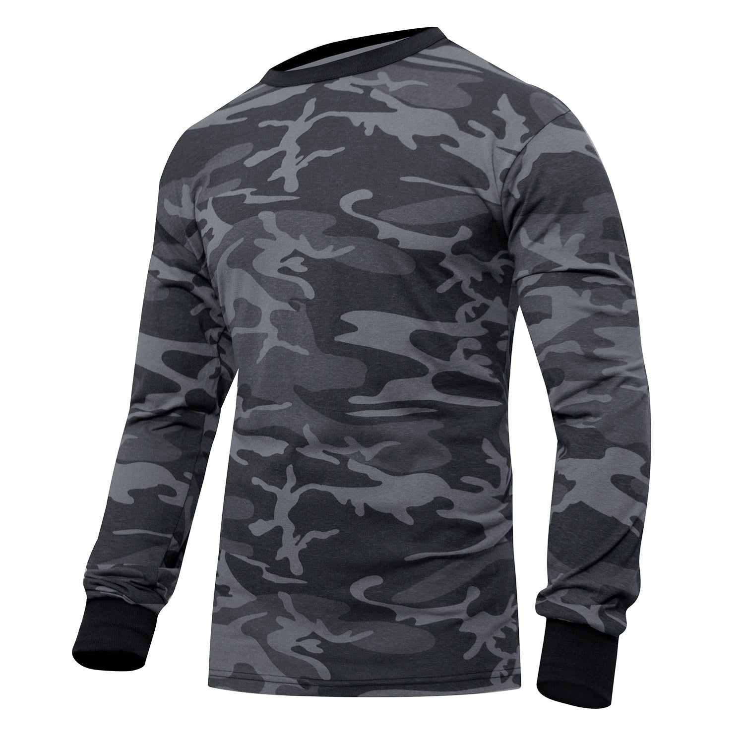 CHANDAILS CAMO DE COULEURS À MANCHES LONGUES - CAMO NOIR / 3X-LARGE - VÊTEMENTS - MANCHES LONGUES