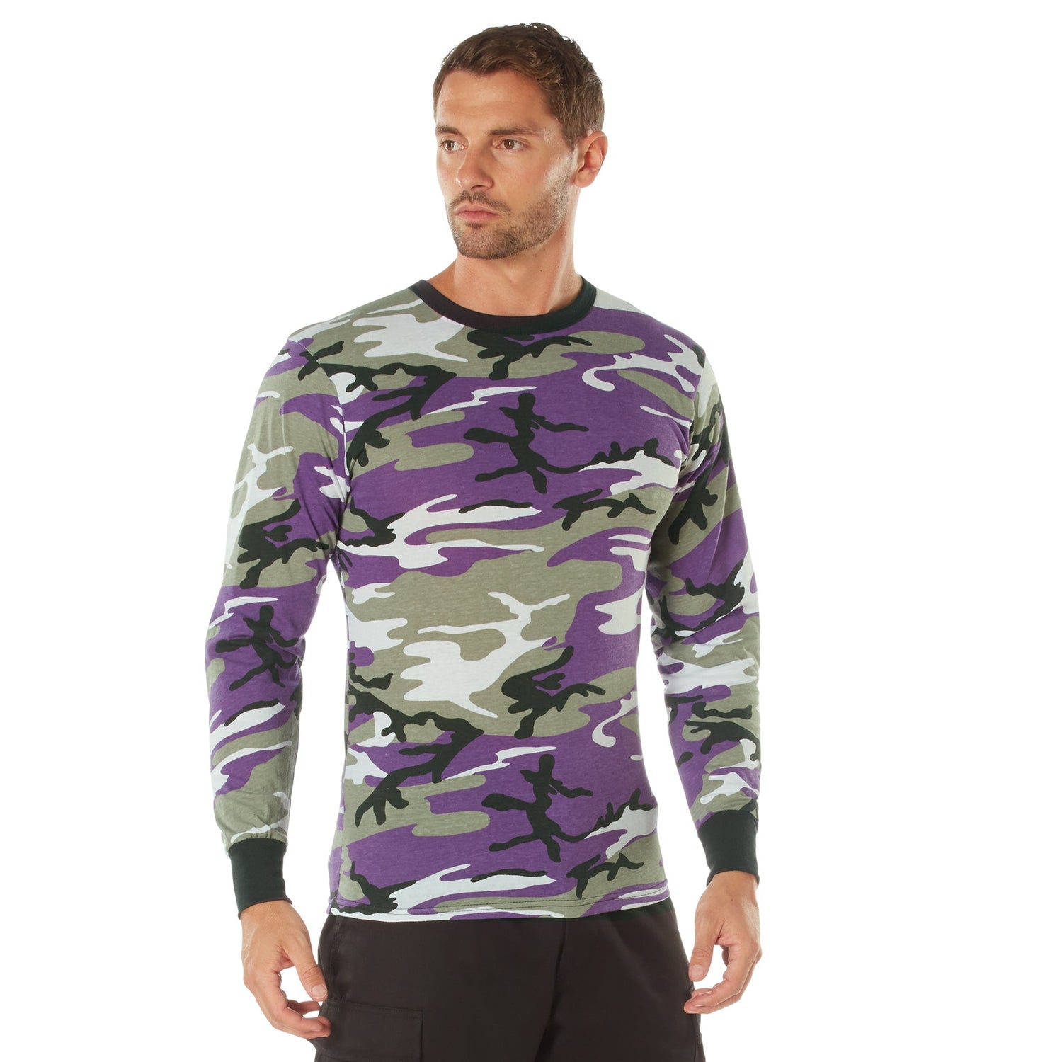 CHANDAILS CAMO DE COULEURS À MANCHES LONGUES - CAMO VIOLET / SMALL - VÊTEMENTS - MANCHES LONGUES