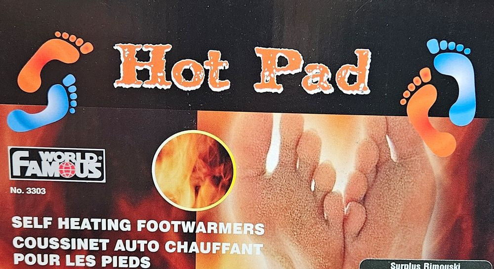 CHAUFFE-PIEDS JETABLES HOT PADS - PLEIN AIR CAMPING ET SURVIE - CHAUFFE-MAIN ET CHAUFFE-PIED