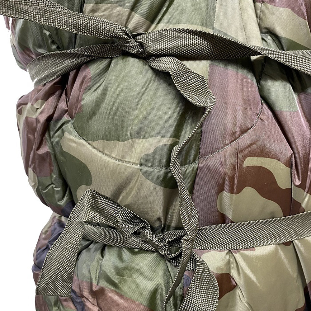 COMBO SAC DE COUCHAGE CAMO ET COUVERTURE DE POLAR KAKI - PLEIN AIR CAMPING ET SURVIE - SACS DE COUCHAGE