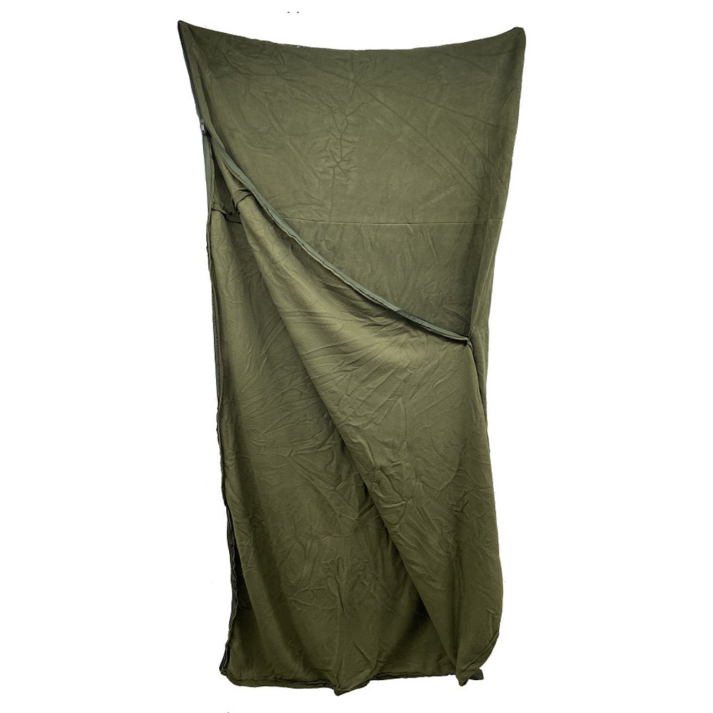 COMBO SAC DE COUCHAGE CAMO ET COUVERTURE DE POLAR KAKI - PLEIN AIR CAMPING ET SURVIE - SACS DE COUCHAGE