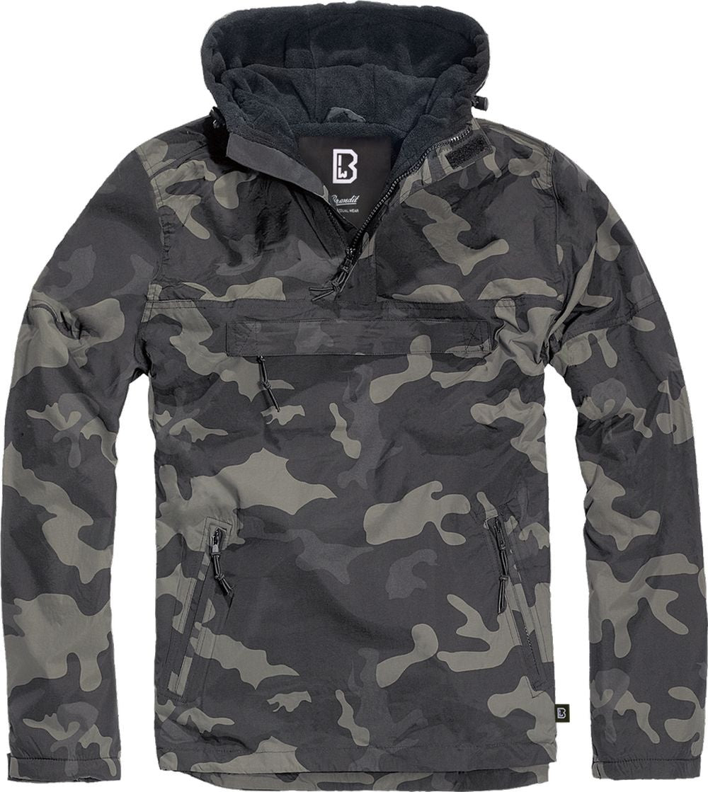 COUPE-VENT AVEC DOUBLURE EN POLAR ET COLLET À FERMETURE ÉCLAIR BRANDIT - CAMO FONCÉ / SMALL - VÊTEMENTS - MANTEAUX