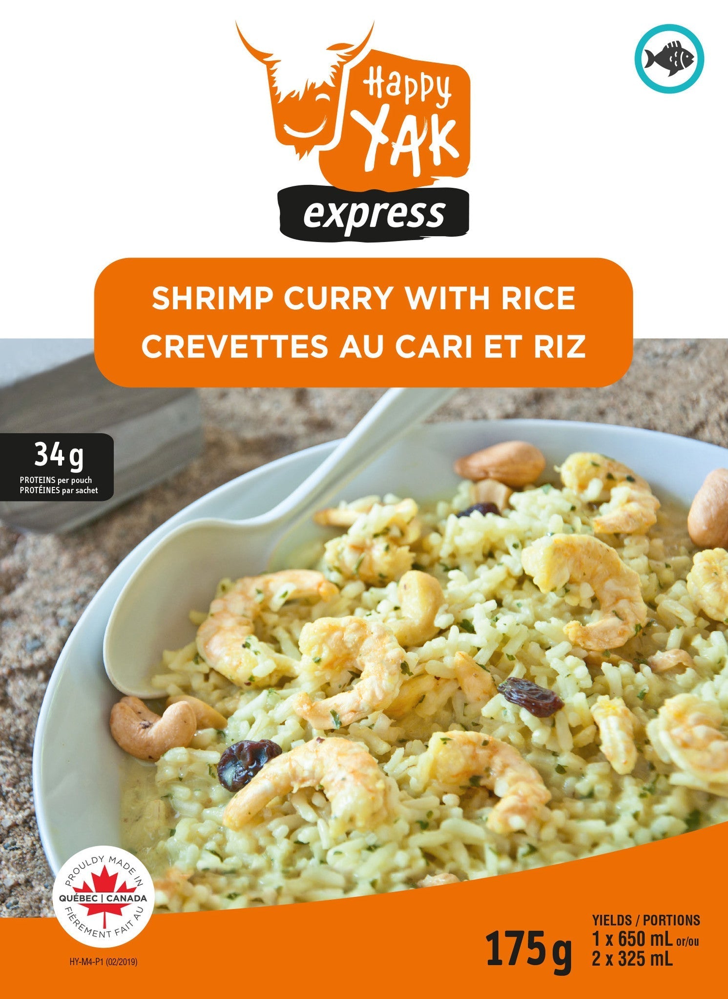 CREVETTES AU CARI ET RIZ HAPPY YAK - PLEIN AIR CAMPING ET SURVIE - NOURRITURE