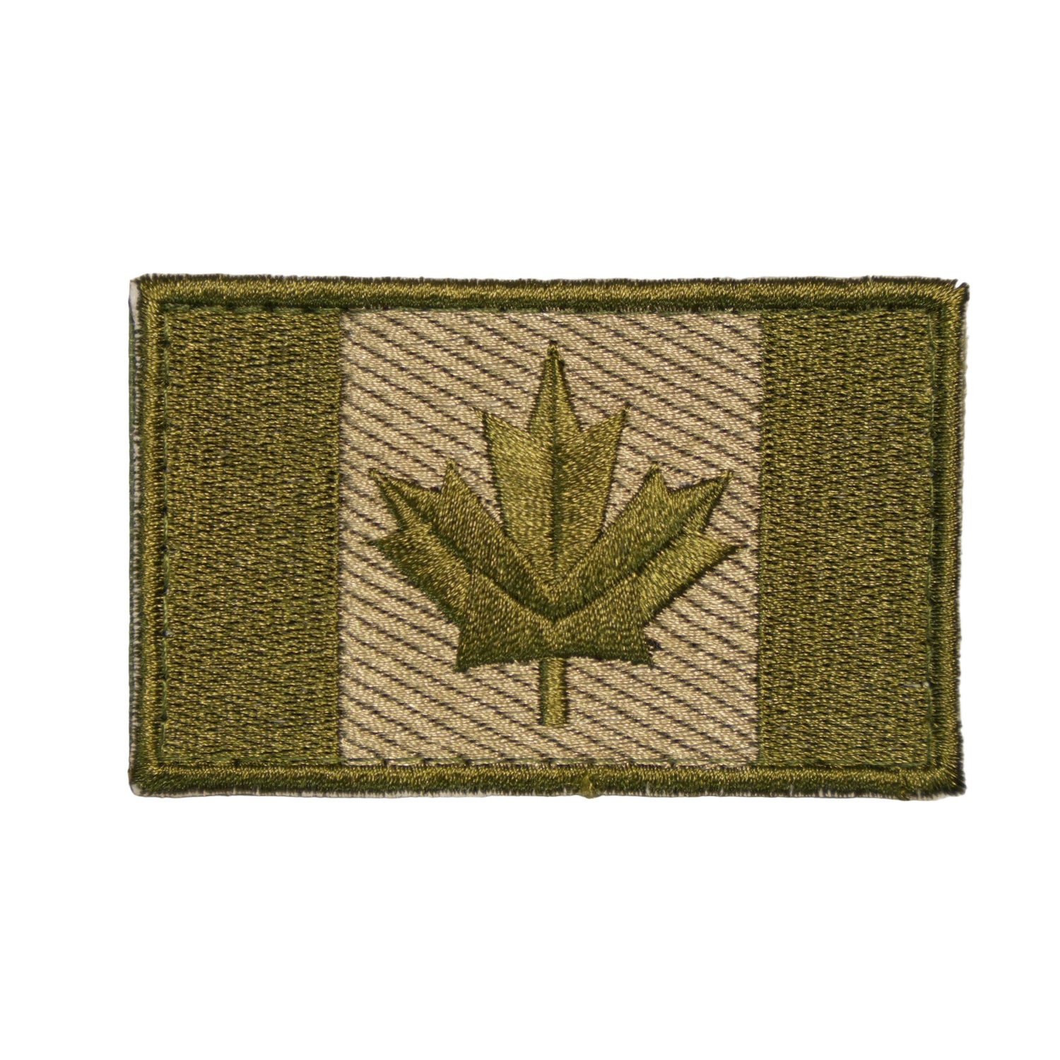 ÉCUSSON DRAPEAU CANADIEN 3.25’’ PAR 2’’ - KAKI - ÉQUIPEMENT TACTIQUE - ÉCUSSONS ET INSIGNES