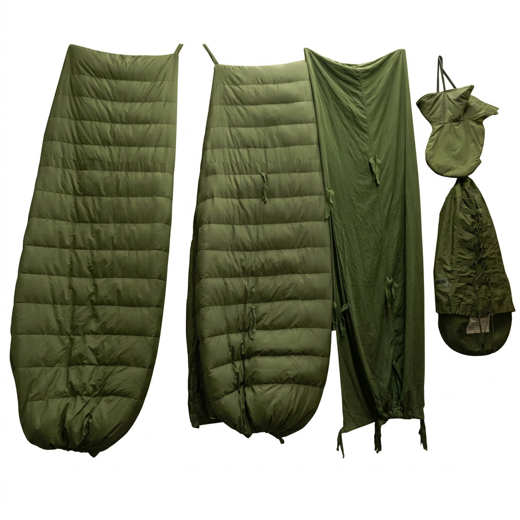 ENSEMBLE DE SACS DE COUCHAGE ARMÉE CANADIENNE - SANS BIVY - AUTHENTIQUE