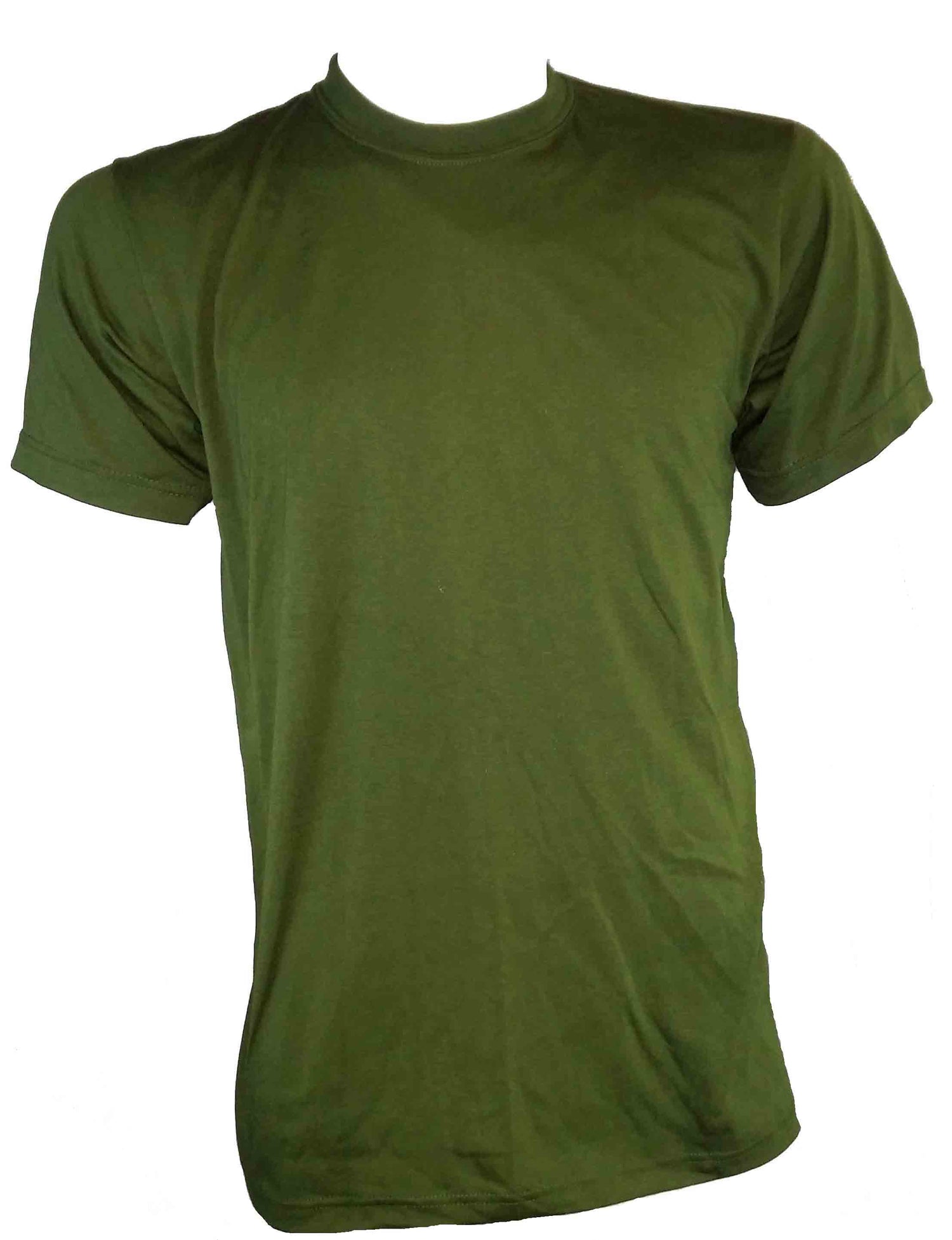 T-SHIRT KAKI COL ROND DE STYLE MILITAIRE