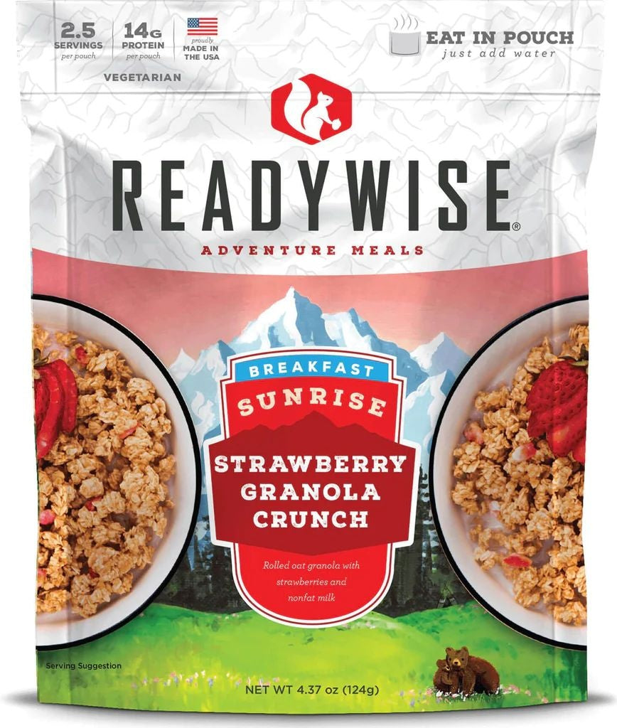 GRANOLA CROQUANT AUX FRAISES READYWISE - PLEIN AIR CAMPING ET SURVIE - NOURRITURE