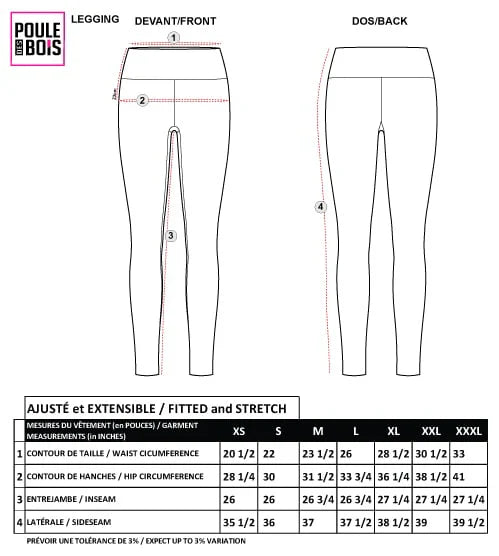 LEGGING POUR FEMME NOIR POULE DES BOIS - VÊTEMENTS - VÊTEMENTS POUR FEMME