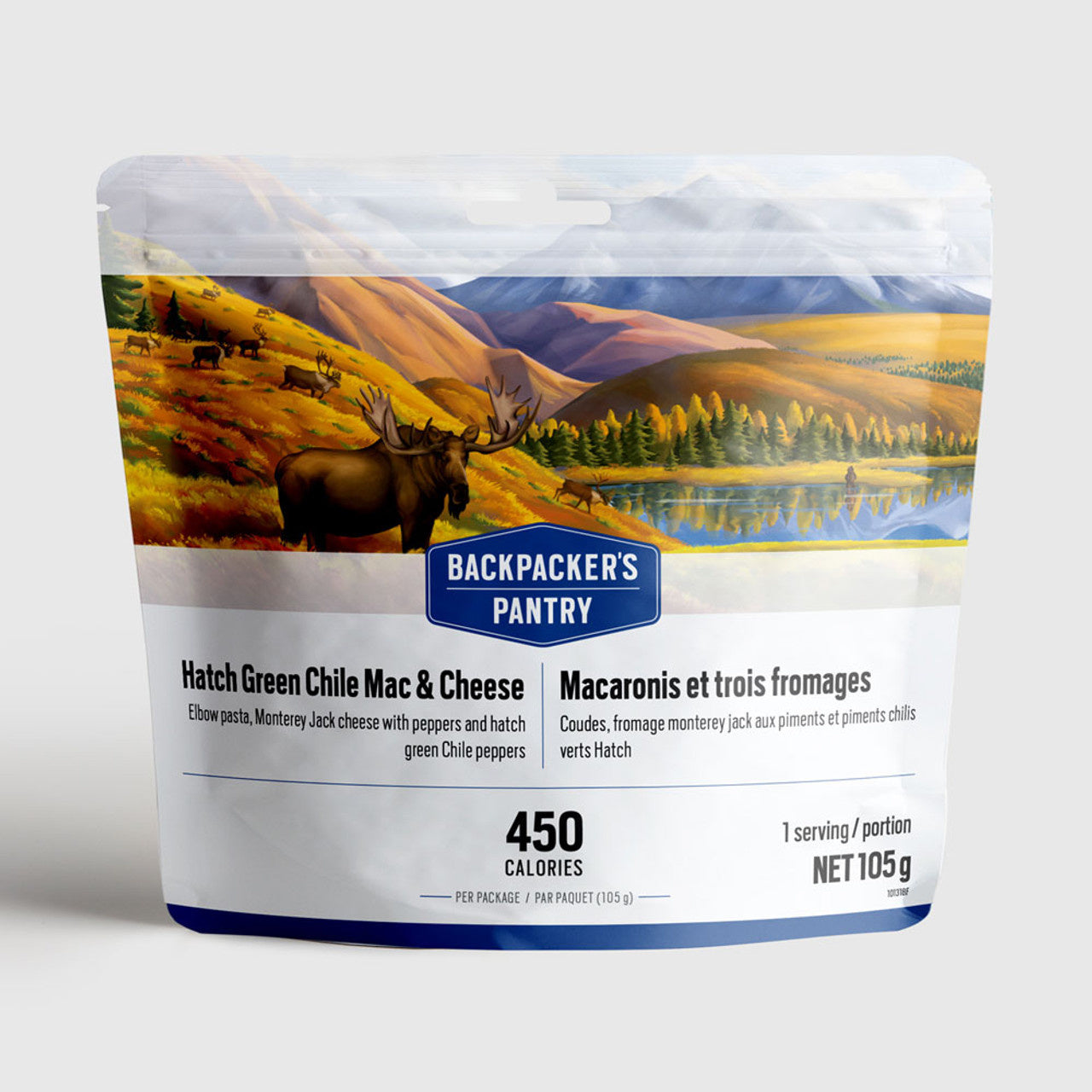 MACARONIS AU FROMAGE ET CHILI VERT HATCH - 1 PORTION - BACKPACKERS PANTRY - PLEIN AIR CAMPING ET SURVIE - NOURRITURE