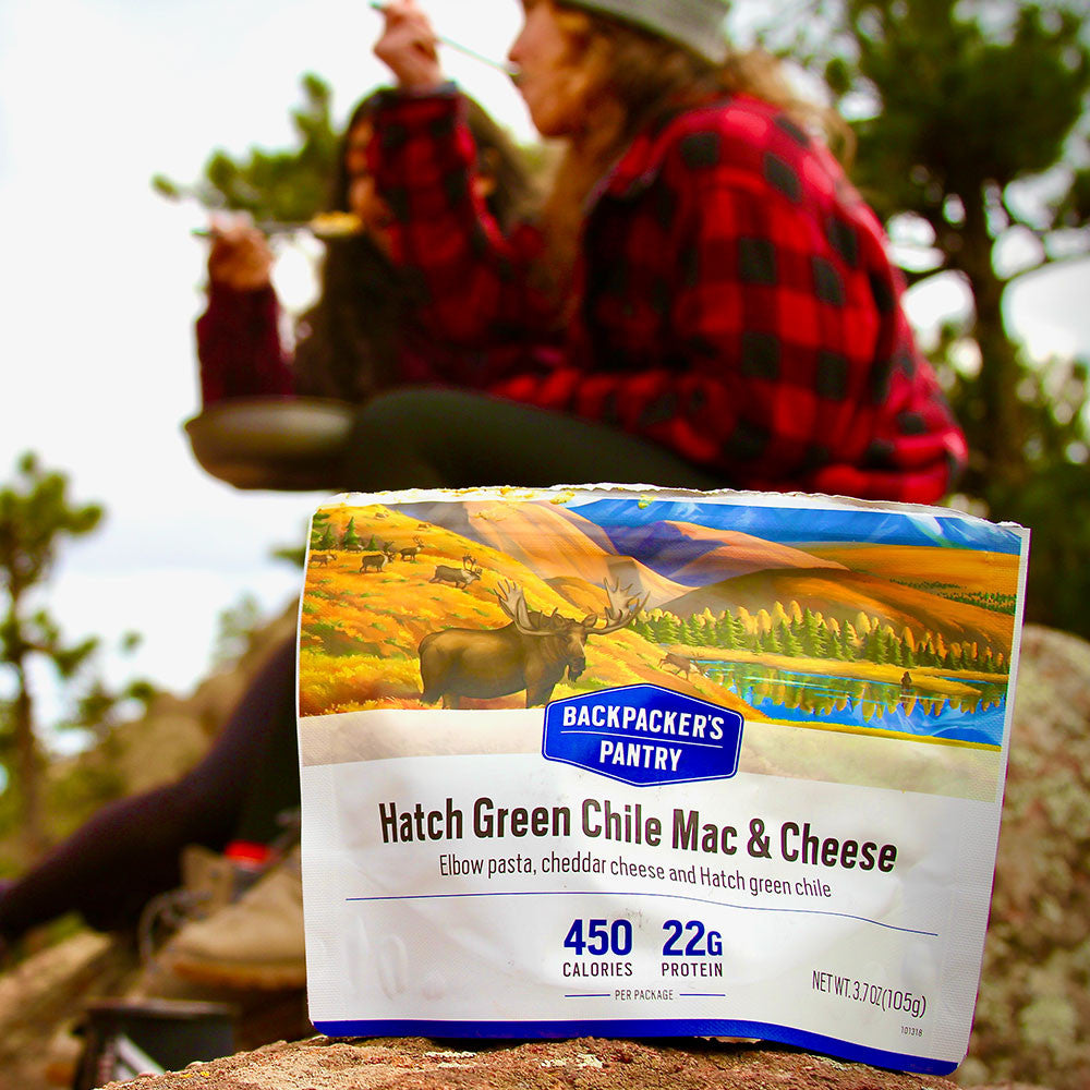 MACARONIS AU FROMAGE ET CHILI VERT HATCH - 1 PORTION - BACKPACKERS PANTRY - PLEIN AIR CAMPING ET SURVIE - NOURRITURE