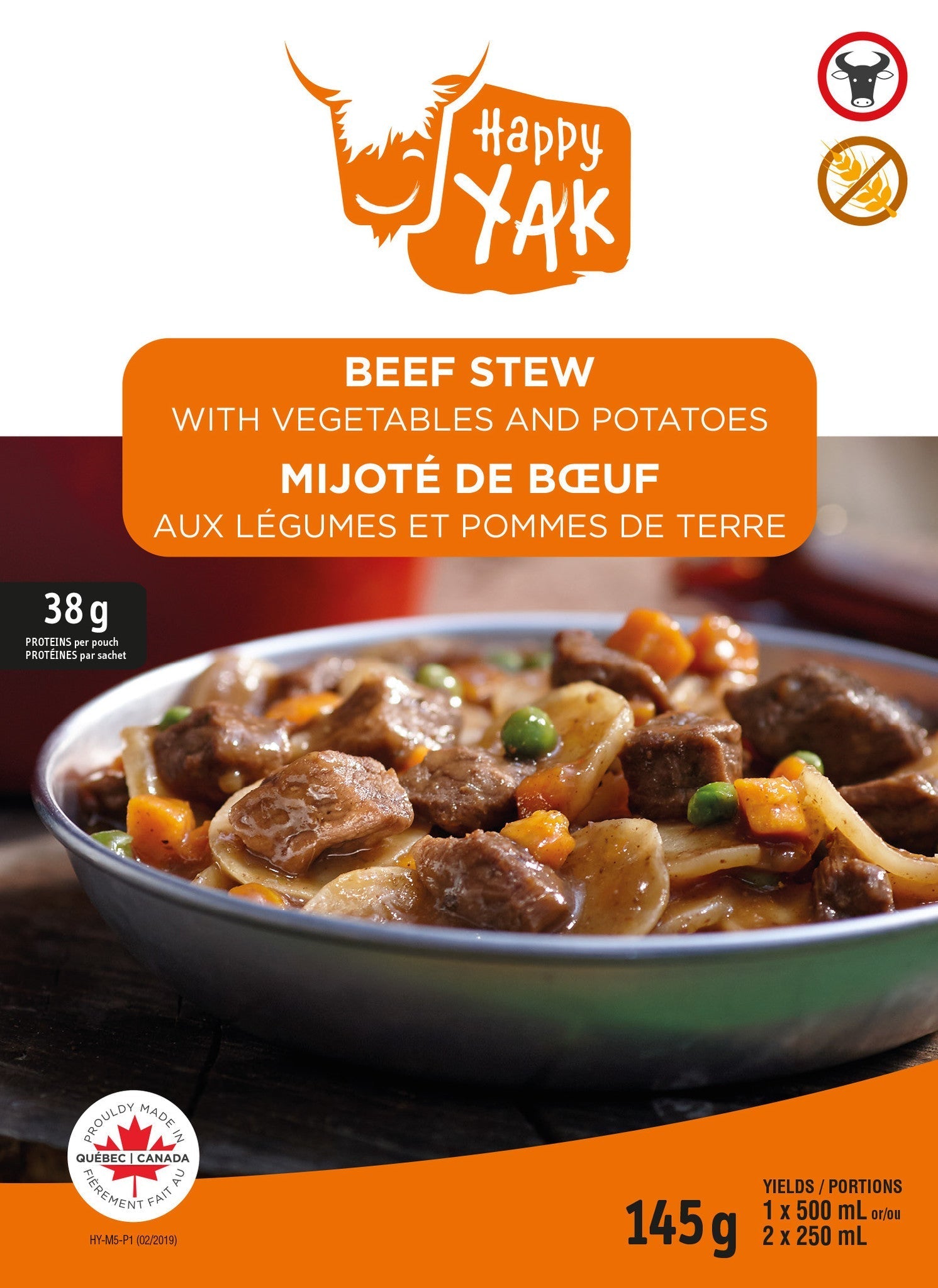 MIJOTÉ BOEUF AUX LÉGUMES ET POMMES DE TERRE HAPPY YAK - PLEIN AIR CAMPING ET SURVIE - NOURRITURE