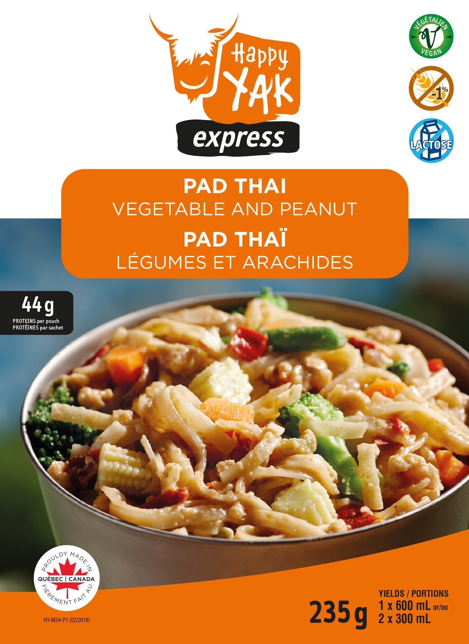 PAD THAÏ LÉGUMES ET ARACHIDES HAPPY YAK - PLEIN AIR CAMPING ET SURVIE - NOURRITURE