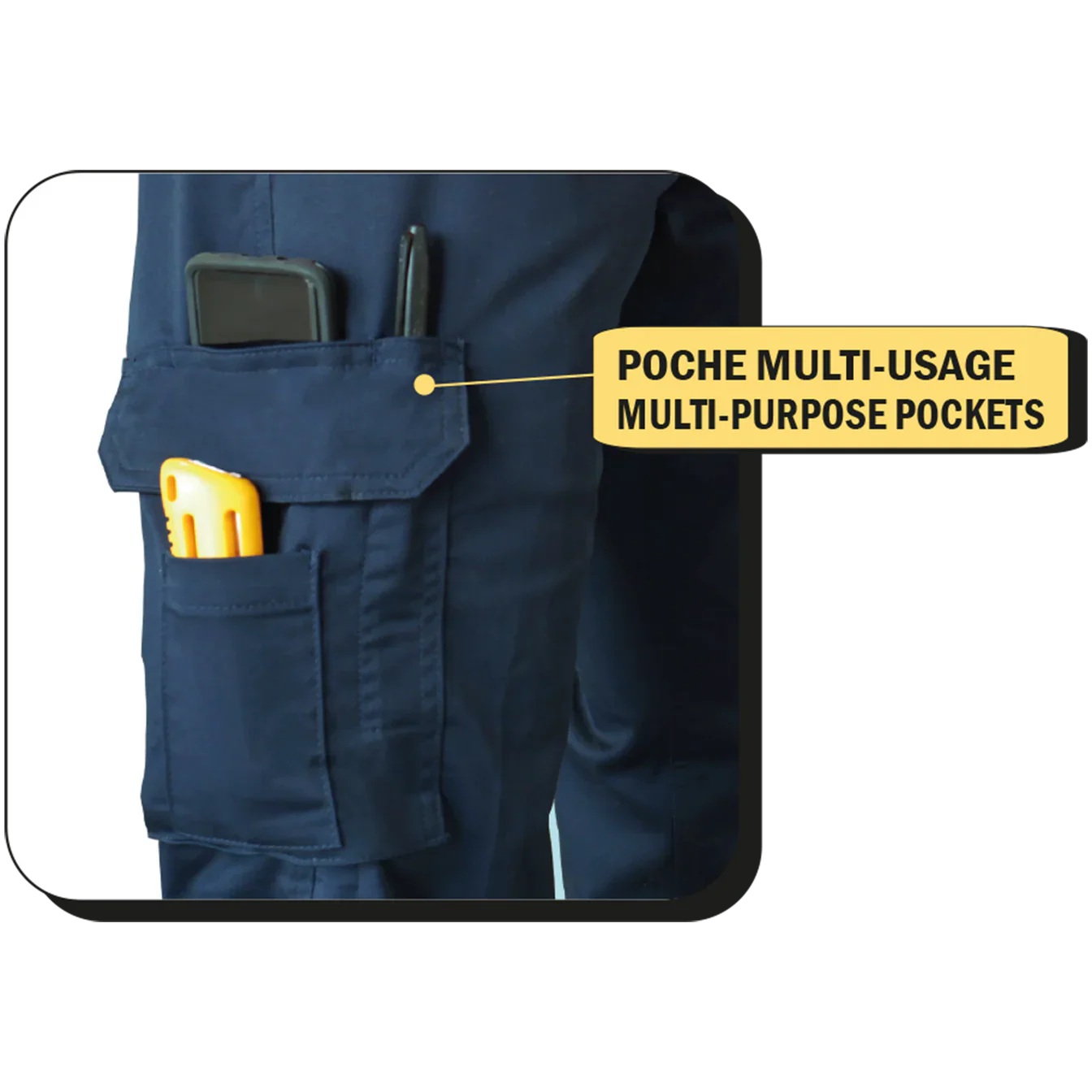 PANTALONS DE TRAVAIL CARGO EXTENSIBLES DOUBLÉS MODÈLE 011EXD - VÊTEMENTS - PANTALONS DOUBLÉS