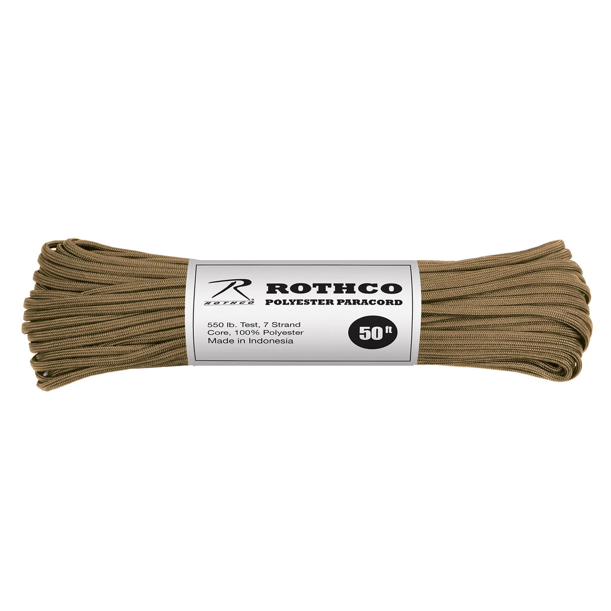 PARACORDE ROTHCO 550 LB TYPE III 100 PIEDS - COYOTE - PLEIN AIR CAMPING ET SURVIE - CORDAGES