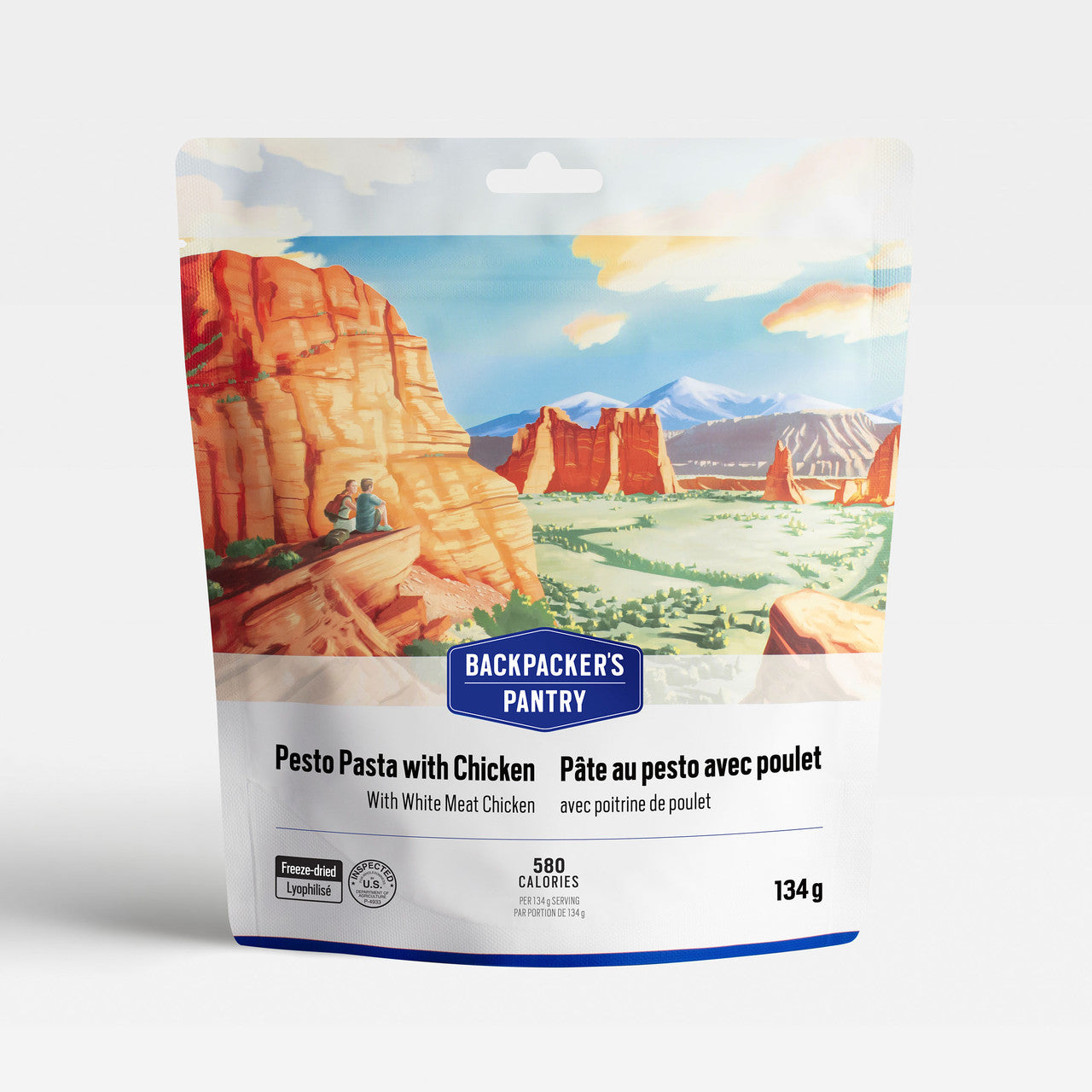 PÂTES AU PESTO ET POULET - 1 PORTION - BACKPACKERS PANTRY - PLEIN AIR CAMPING ET SURVIE - NOURRITURE