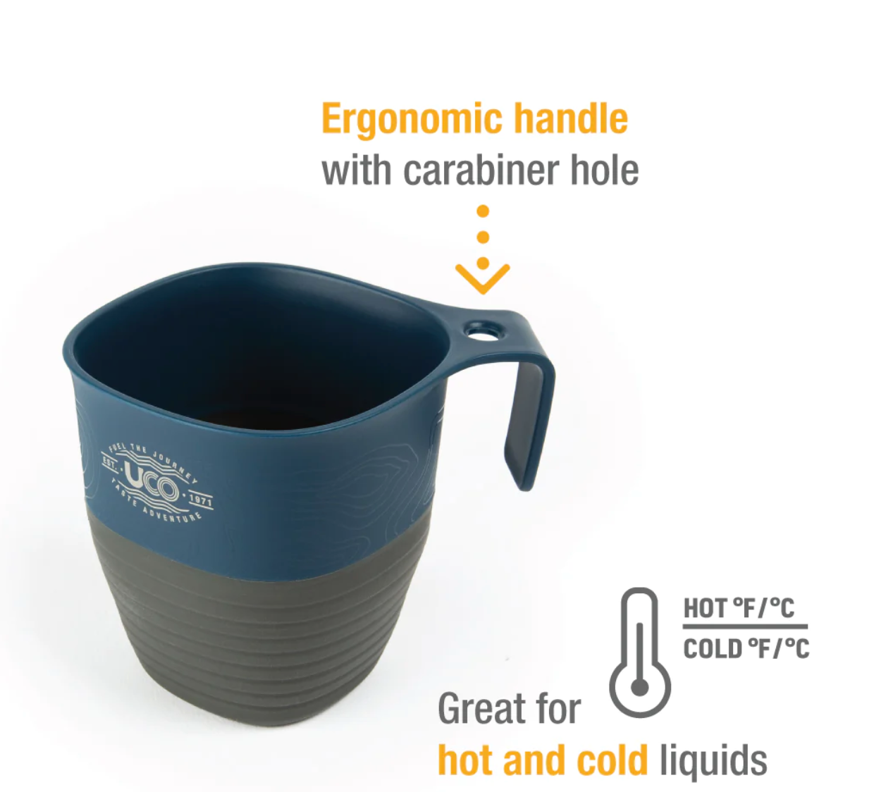 PETITE TASSE PLIABLE UCO - GRISE ET BLEUE - PLEIN AIR CAMPING ET SURVIE - USTENSILES