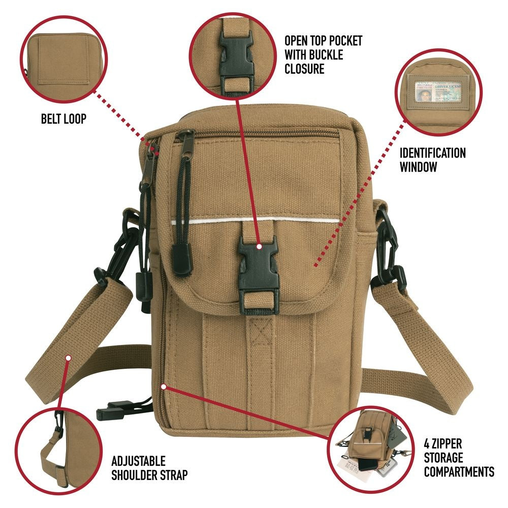 POCHETTE EN CANVAS ÉPAIS POUR PASSEPORT - SACS ET RANGEMENT - SACS BANDOUILÈRE