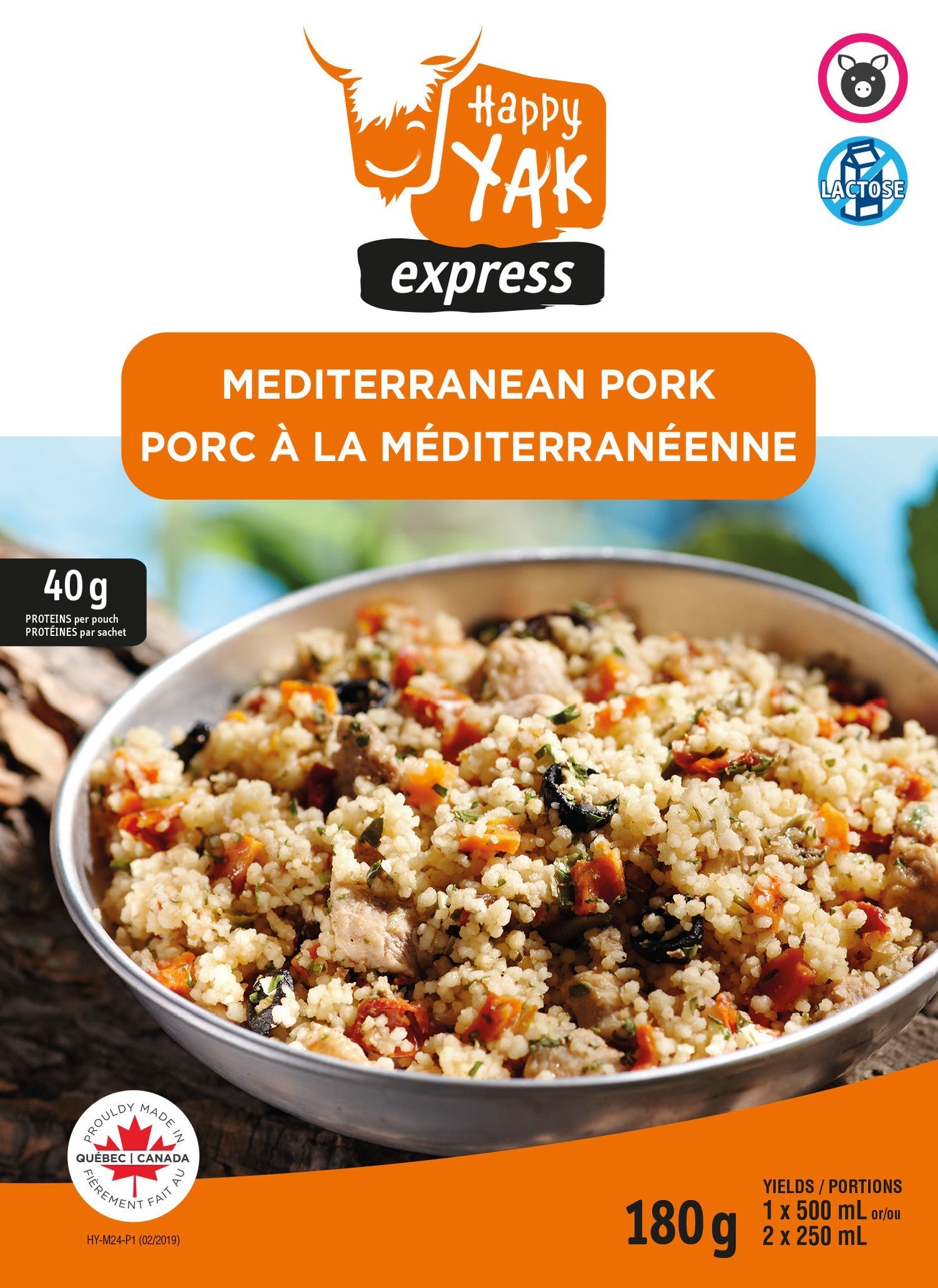PORC À LA MÉDITERRANÉENNE HAPPY YAK - PLEIN AIR CAMPING ET SURVIE - NOURRITURE