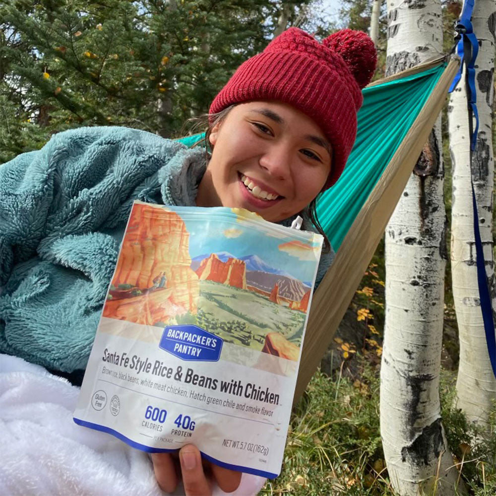 RIZ ET HARICOTS AVEC POULET STYLE SANTA FE - 1 PORTION - BACKPACKERS PANTRY - PLEIN AIR CAMPING ET SURVIE - NOURRITURE