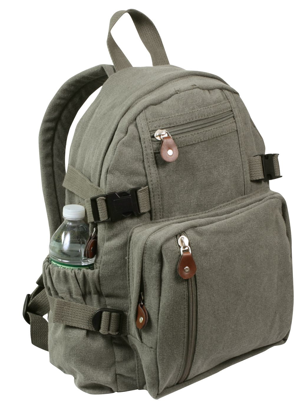SAC À DOS COMPACT EN CANVAS VINTAGE - VERT OLIVE - SACS ET RANGEMENT - SACS À