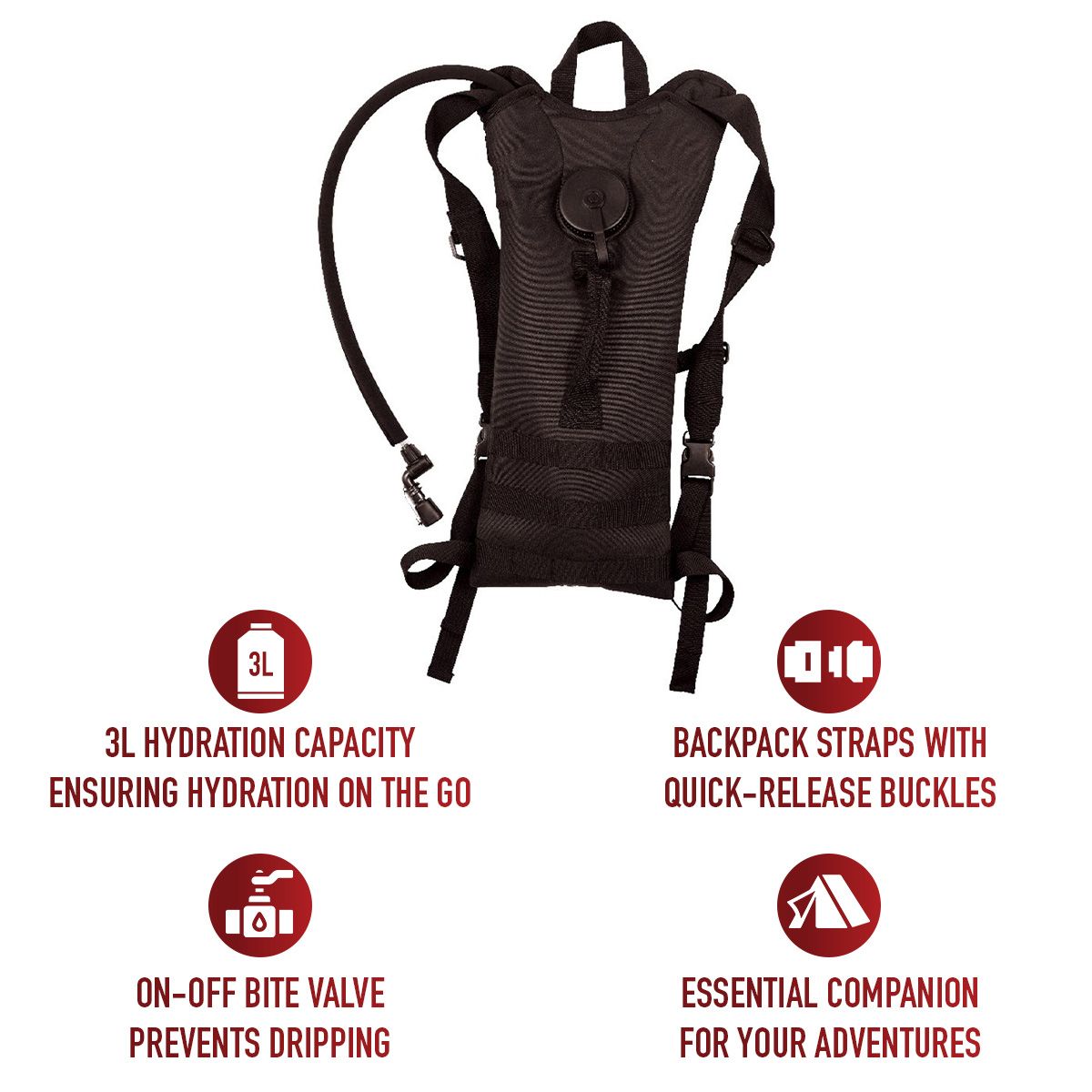 SAC D’HYDRATATION STYLE MILITAIRE - PLEIN AIR CAMPING ET SURVIE - SACS D’HYDRATATION