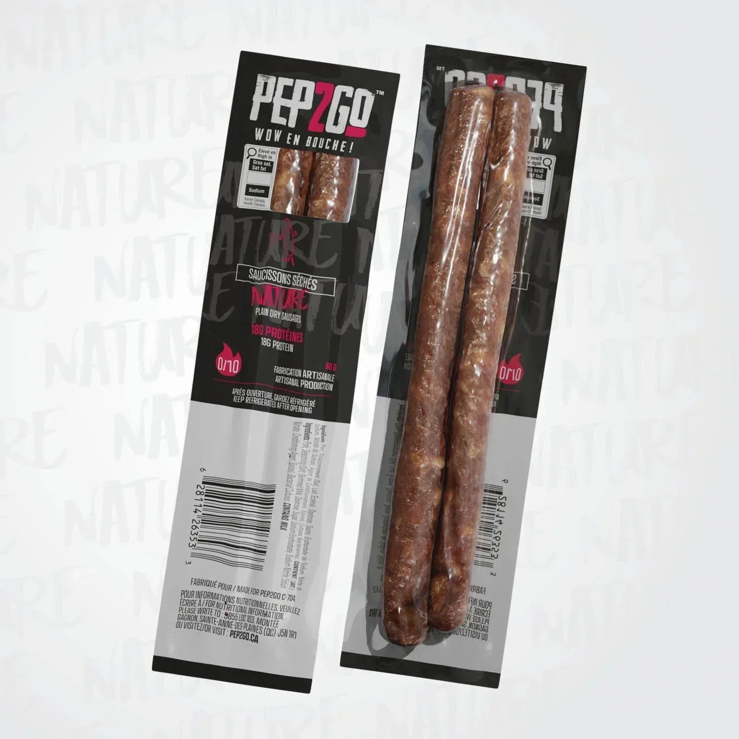 SAUCISSON SEC PEP2GO NATURE - PLEIN AIR CAMPING ET SURVIE - NOURRITURE
