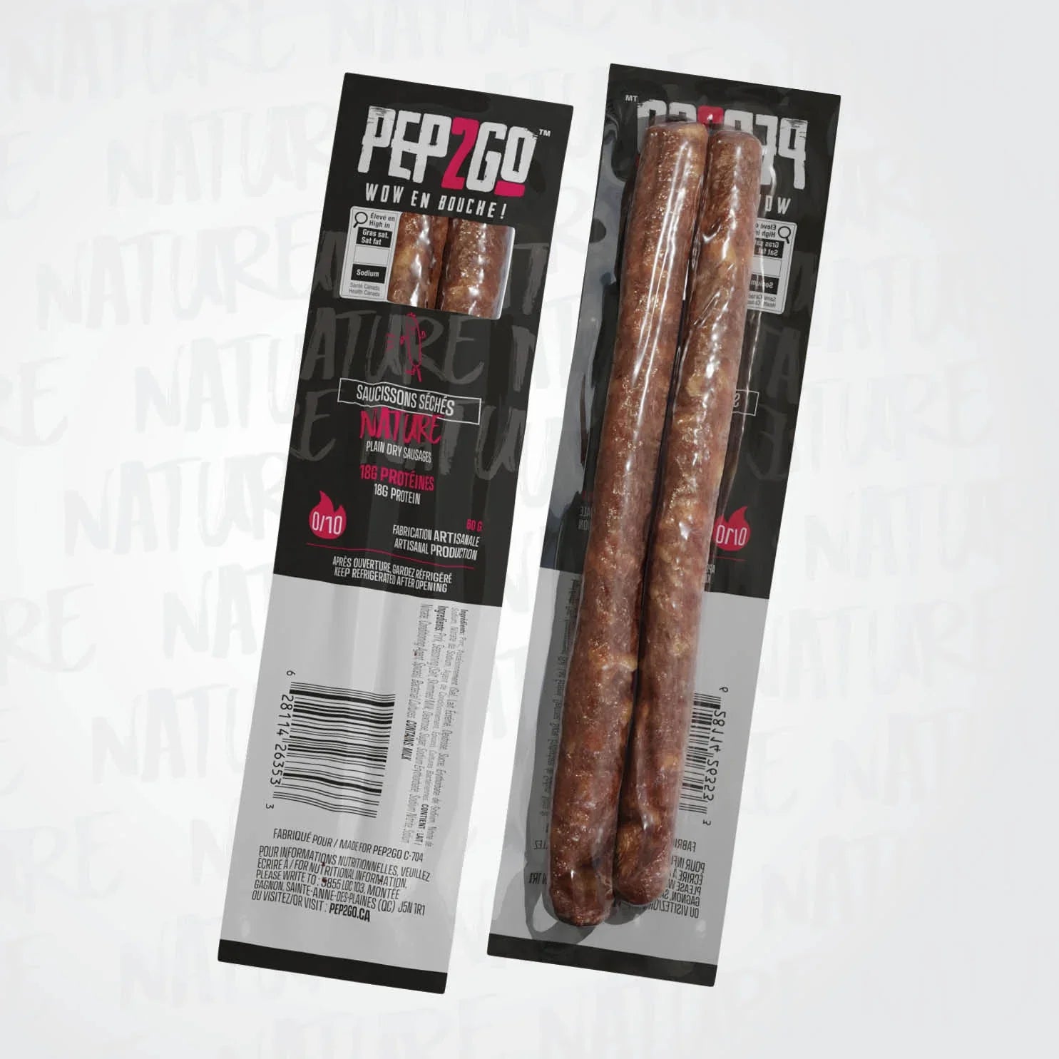 SAUCISSON SEC PEP2GO NATURE - PLEIN AIR CAMPING ET SURVIE - NOURRITURE