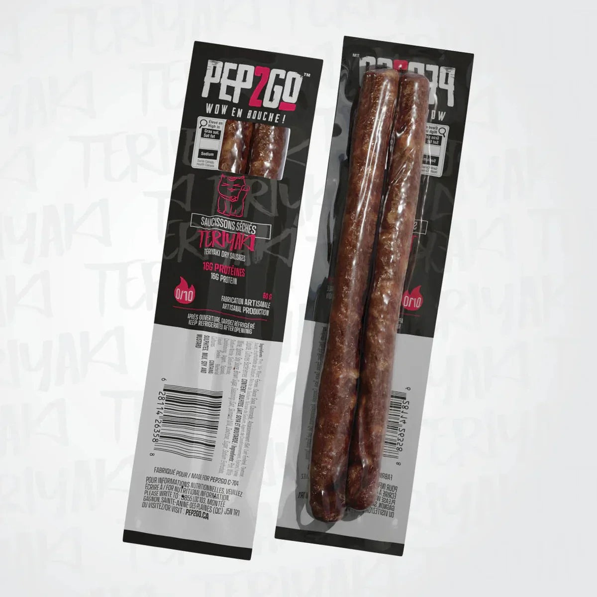 SAUCISSON SEC PEP2GO TERIYAKI - PLEIN AIR CAMPING ET SURVIE - NOURRITURE