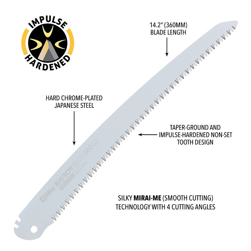 SCIE PLIANTE SILKY SAWS BIGBOY 2000 360MM DENTS EXTRA LARGE - COUTEAUX ET OUTILS - SCIES