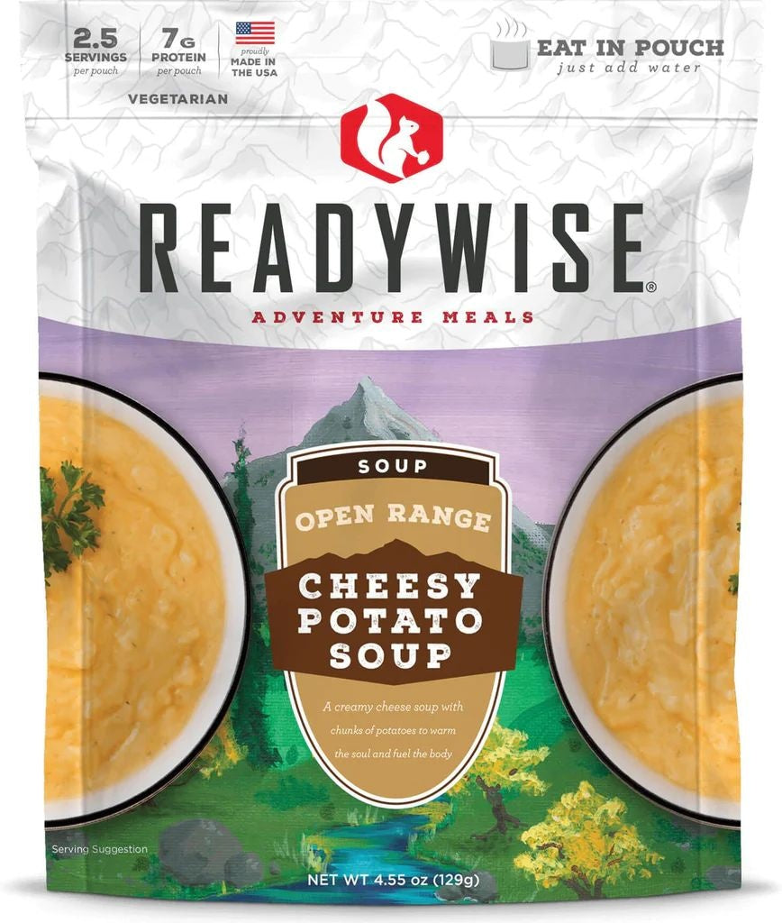 SOUPE AUX POMMES DE TERRE ET FROMAGE READYWISE - PLEIN AIR CAMPING ET SURVIE - NOURRITURE
