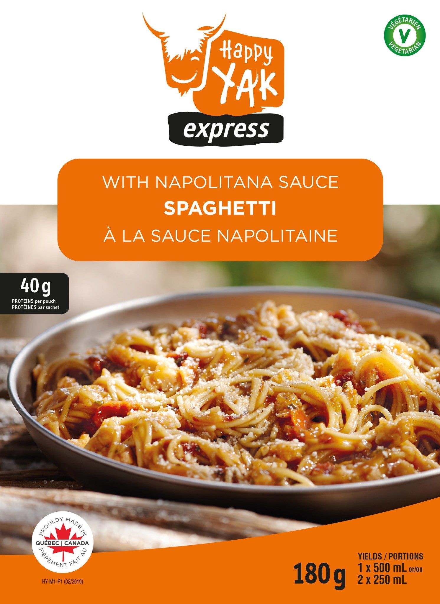 SPAGHETTI À LA SAUCE NAPOLITAINE HAPPY YAK - PLEIN AIR CAMPING ET SURVIE - NOURRITURE