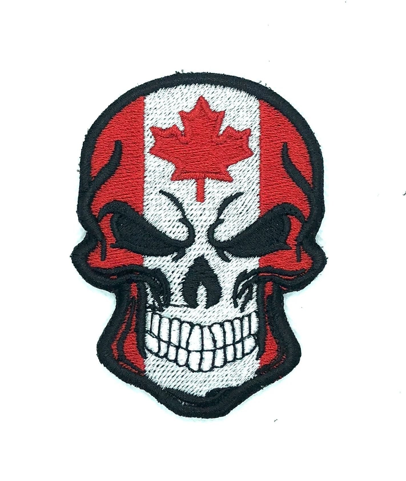 TÊTE DE MORT CANADA COULEURS VARIÉES - ÉQUIPEMENT TACTIQUE - ÉCUSSONS ET INSIGNES