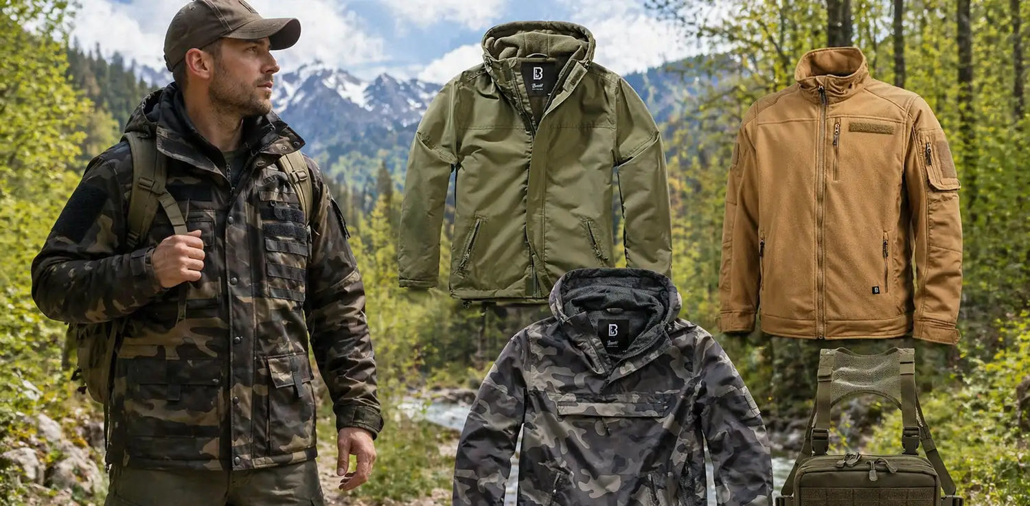 Veste tactique à motif camouflage, coutures renforcées et plusieurs poches utilitaires