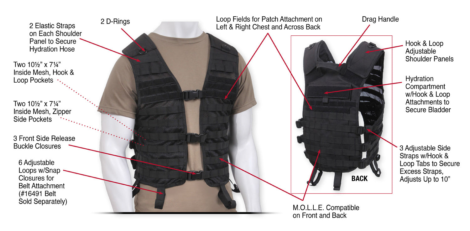 VESTE UTILITAIRE M.OL.L.E NOIRE - ÉQUIPEMENT TACTIQUE - VESTES TACTIQUES