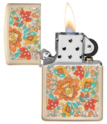 ZIPPO FLORAL VINTAGE - PLEIN AIR CAMPING ET SURVIE - BRIQUETS