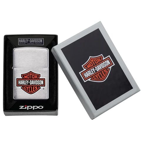 ZIPPO HARLEY DAVIDSON EN CHROME BROSSÉ - PLEIN AIR CAMPING ET SURVIE - BRIQUETS