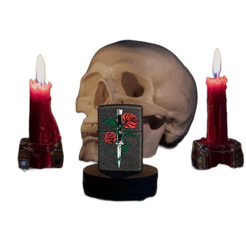 ZIPPO ROSE ET COUTEAU - PLEIN AIR CAMPING ET SURVIE - BRIQUETS